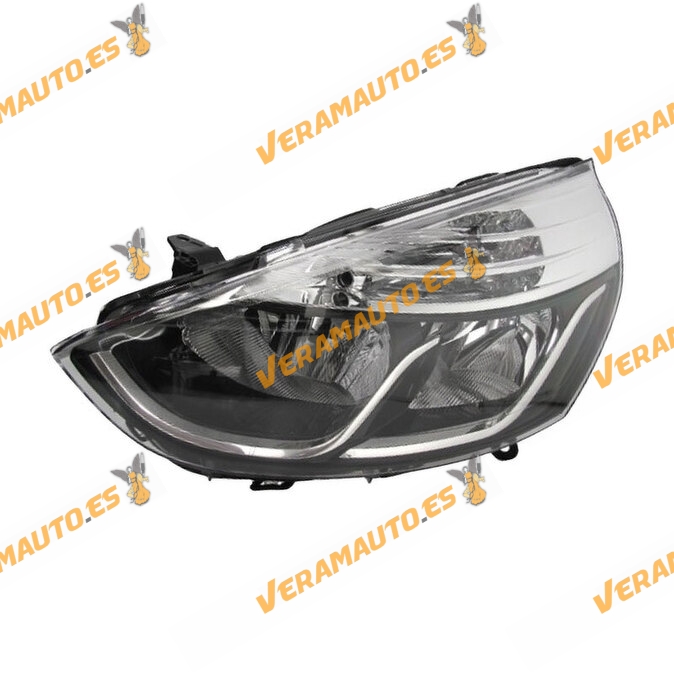 Headlight Renault Clio IV from 2012 to 2016 Left | Black Background | Silver Frame | OEM 260601850R