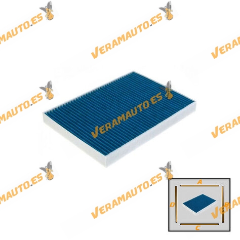 Filtro Habitáculo Carbón Activo Antipolución Renault Megane III de 2008 a 2016 Antibacteriano Absorbe Olores OEM 272773488R