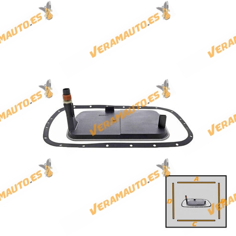 Filtro para Transmisión Automática 5 Vel. BMW Serie 3 (E46) | 5 (E39) | X3 (E83) con Junta de 22 Agujeros OEM 7557071