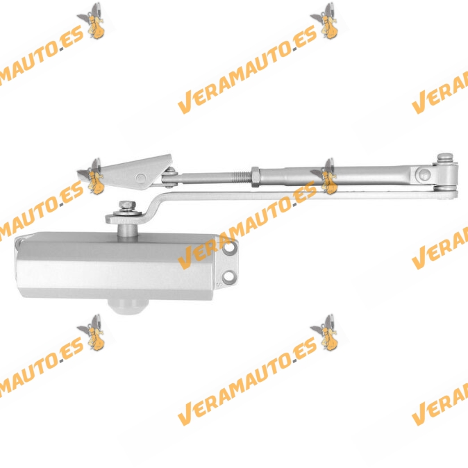 Cierrapuertas Con 2 Fuerzas Ajustable | Velocidad de Cierre y Golpe Final Ajustable | Acabado Blanco