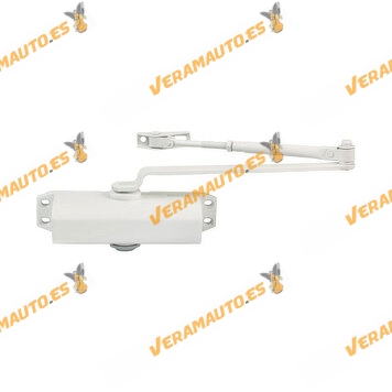 Door Closer With 3 Adjustable Forces | Adjustable Closing Speed and Final Stroke | White Finish