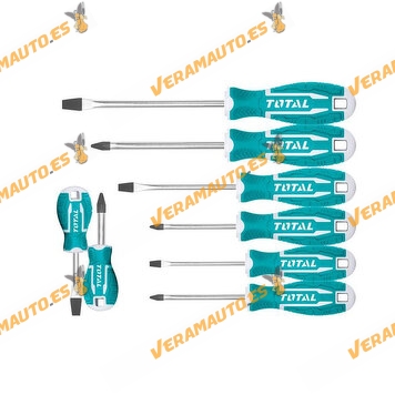 Set of 8 Screwdrivers | Bimaterial Handle | Magnet Tip | Chrome Vanadium