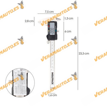 Calibre Digital de Acero Inoxidable | Wolfpack | 150 mm | Alta Precisión 1/100