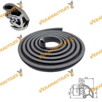 Weatherstrip | Front and Rear Door Seal VAG Group | Reinforced with Inner Metal Strip | 5 Metres | OE 7E0837911B