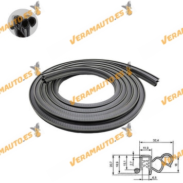 Weatherstrip | Front Door Seal Jumper | Ducato | Boxer from 1994 to 2006 | Reinforced with Metal Strip | 1348439080
