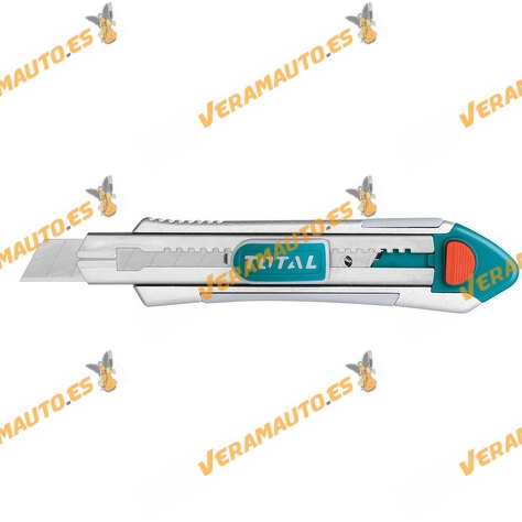 Cutter Con Guía de Aluminio para Cuchillas de 18x100 mm | 6 Cuchillas de Recambio | Medida 35 x 185 mm