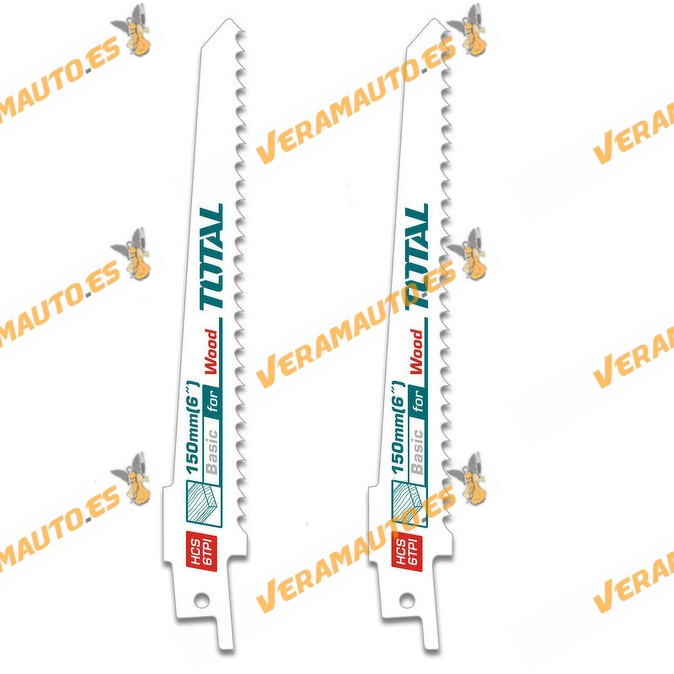 Set 2 Hojas Para Sierra de Sable | Corte Para Madera | 150mm | Recambio | HCS 6TPI