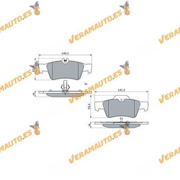 Pastillas de Freno ICER Mercedes CLS | E | S | SL | Kit Eje Trasero | Preparado para Indicador de Desgaste | OE A0054209320