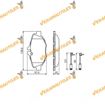 Brake Pads ICER Mercedes E-Class W211 | S211 | Front Axle | BOSCH System | With Wear Indicator | A0044209920