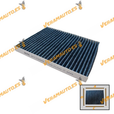 copy of Cabin Filter SRLine Hyundai ix20 JC | KIA Venga YN 1.4 CRDi - 1.6 CRDi | Active Carbon | G4FA | G4FC | OE 971331P000