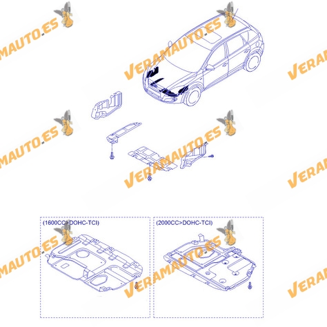 Proteccion Bajo Motor Hyundai I30 de 2007 a 2012 | Kia Cee'd de 2006 a 2009 | Cubre Carter Motores 1.6 CRDi | OEM 291101H300