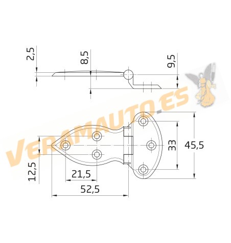 Model 2 Nickel-Plated Steel Refrigerator Hinge | Amig