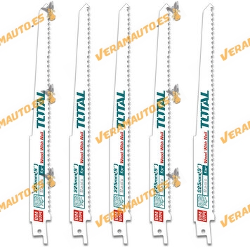 Set of 5 Reciprocating Saw Blades | 225mm | Replacement | BIM 6TPI