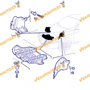 Protección Bajo Motor Alfa Romeo 147 de 2000 a 2010 Gasolina | Polietileno | OE F51711862