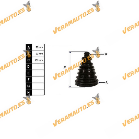 Fuelle Universal de Junta Homocinética EAI | Kit de reparación de fuelle árbol de transmisión | Con Grasa | Con Abrazaderas