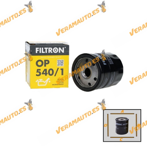 Oil Filter FILTRON OP 540/1 PSA | Opel | Toyota | Suzuki | DAIHATSU | Hyundai | Nissan | Lancia | M20x1,5 | OE 1109.J8