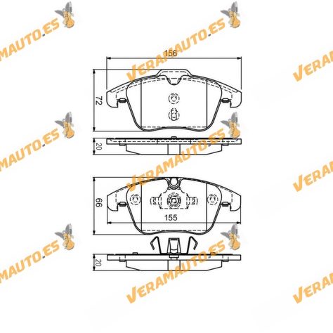 Brake Pads SRLine Land Rover | Ford | Volvo Front Axle | Not prepared for Wear Indicator | OE 1J0698151G