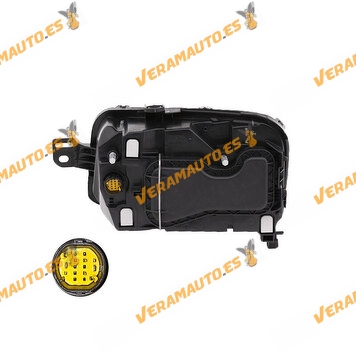 Faro FIAT Panda 169 de 2003 a 2012 Derecho | Conector Amarillo 14 orificios y 7 pines | Para lámpara H4 | OE 51717075