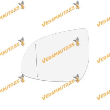 Cristal + Base Espejo BMW X3 (F25) | X4 (F26) | X5 (F15) | Izquierdo | Térmico | Asférico | OEM Similar 51167291219