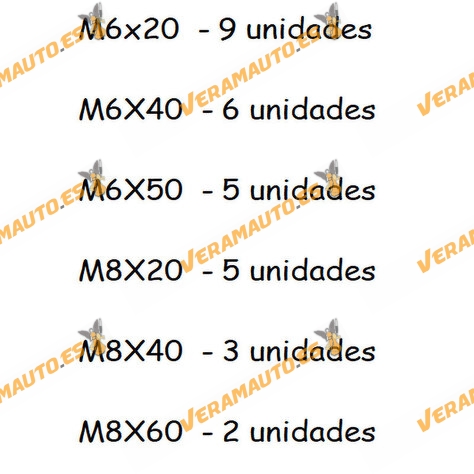 Pack Tornillo Hexagonal | Tuerca | Arandela | Diferentes Medidas