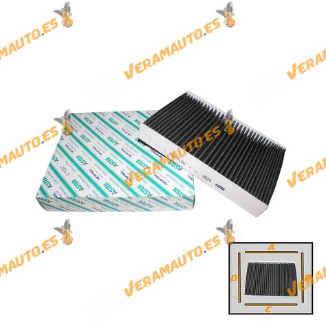 Cabin Filter Activated Carbon ASTER | SEAT MII | Skoda Citigo | Volkswagen UP! | OEM Similar in 1S0820367