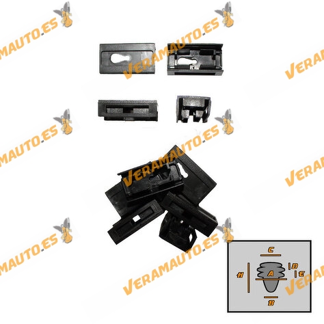 Set of 10 Clips | Mercedes Vito | V (638) from 1996 to 2003 | for Windshield Moldings | OEM 6389840961