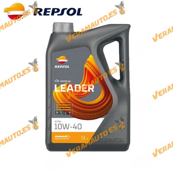 Repsol LEADER Engine Oil (A3/B4) 10W40 Multigrade | 5 Litres | SN/CF | MB 229.1 | VW 501.01 505.00