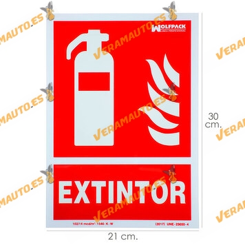 Sign | Fire Extinguisher Sign | Fluorescent | Size 30 X 21 CM.