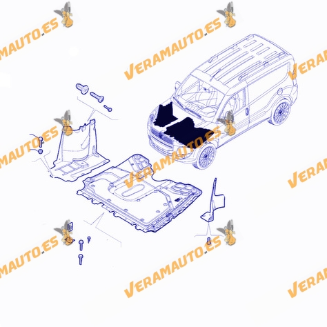 Cubre Carter | Protección Bajo Motor Lateral Izquierdo FIAT Doblo | Opel Combo D de 2011 a 2021 | Plástico ABS | 51869673