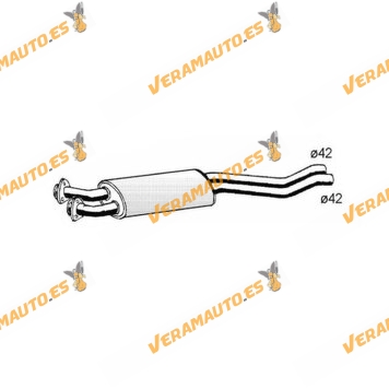 Silencioso Intermedio BMW Serie 3 323i E30 de 1982 a 1983 | Motor AA71 | 2361cc 150Cv | Sin Catalizador | OE 18121176980