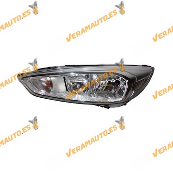 Headlight Ford Focus from 2014 to 2018 | Left Lamps H1 + H7 with Motor | Silver OEM Similar to 1939294