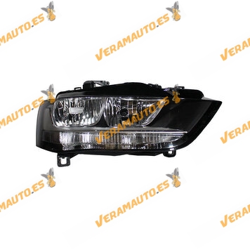 Faro Principal Audi A4|S4 B8 de 2012 a 2015 Derecho | Luz Diurna | Con Motor | Fondo Negro | PSX26W + H7 + H7 |  8K0941004L