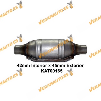 Catalizador Universal Adaptable | Apto Normativa Emisiones EURO IV | Redondo con Protección Calorifica | Largo Total 340mm