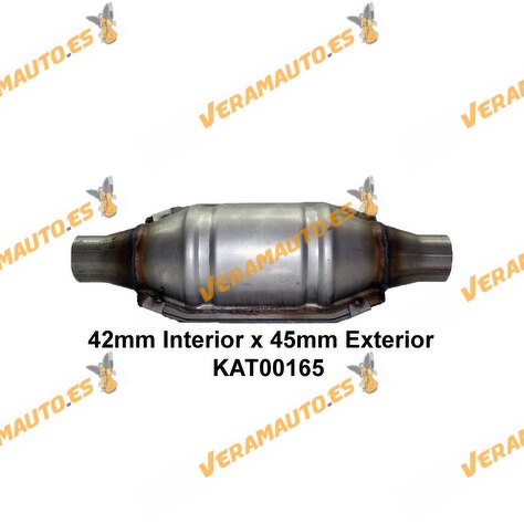 Catalizador Universal Adaptable | Apto Normativa Emisiones EURO IV | Redondo con Protección Calorifica | Largo Total 340mm