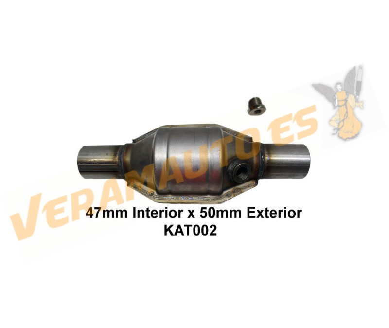 Catalizador Universal Adaptable | Apto Normativa Emisiones EURO IV | Redondo con Protección Calorifica | Largo Total 340mm