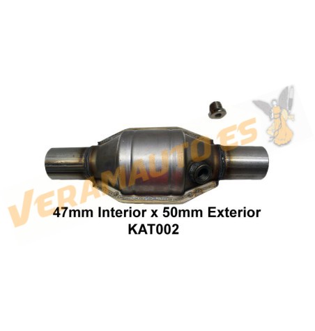 Catalizador Universal Adaptable | Apto Normativa Emisiones EURO IV | Redondo con Protección Calorifica | Largo Total 340mm