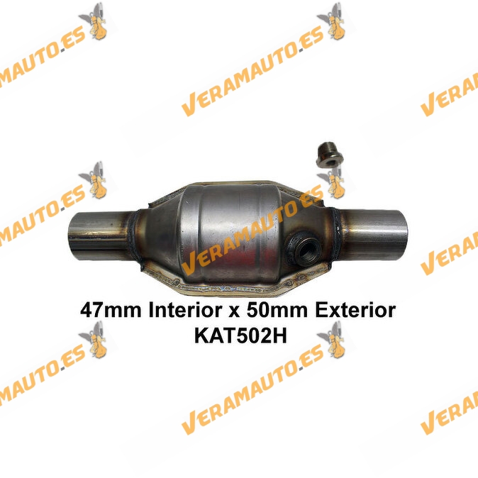 Universal Adaptable Catalytic Converter | EURO V Emission Standards | Round with Heat Protection | Total Length 340mm