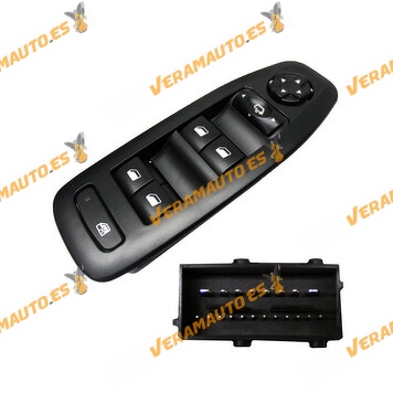 Interruptor  | Mando Elevalunas Peugeot 208 | Peugeot 2008 de 2013 a 2019 | Conector de de 20 Pines | OE 96749624ZD