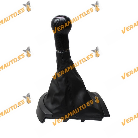 Knob and Bellows SEAT Ibiza Cordoba 6L from 02-2002 to 04-2008 | 5 Speed | Manual Change | Leatherette Dust Cover | 6L0711113M