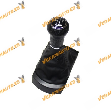 Knob and Bellows SEAT Ibiza Cordoba 6L from 02-2002 to 04-2008 | 5 Speed | Manual Change | Leatherette Dust Cover | 6L0711113M