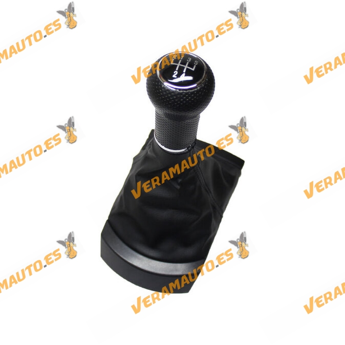 Knob and Bellows SEAT Ibiza Cordoba 6L from 02-2002 to 04-2008 | 5 Speed | Manual Change | Leatherette Dust Cover | 6L0711113M