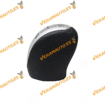 Gear Lever Knob Renault Laguna III from 2007 to 2015 | 6 Speed Manual | Leatherette | 16mm bushing | 328650008R