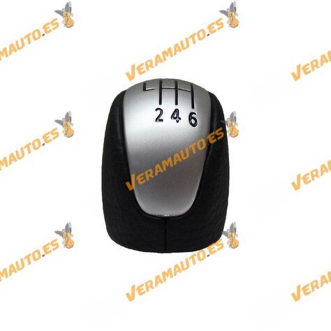 Gear Lever Knob Renault Laguna III from 2007 to 2015 | 6 Speed Manual | Leatherette | 16mm bushing | 328650008R