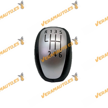 Gear Lever Knob Renault Laguna III from 2007 to 2015 | 6 Speed Manual | Leatherette | 16mm bushing | 328650008R