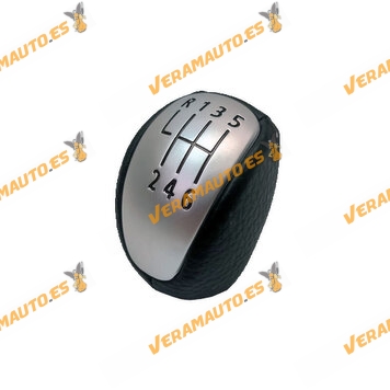 Gear Lever Knob Renault Laguna III from 2007 to 2015 | 6 Speed Manual | Leatherette | 16mm bushing | 328650008R