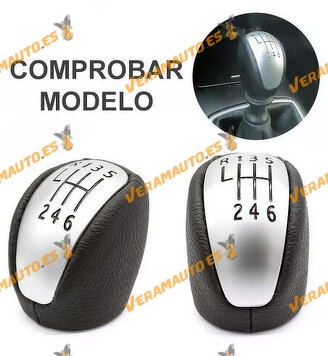 Gear Lever Knob Renault Laguna III from 2007 to 2015 | 6 Speed Manual | Leatherette | 16mm bushing | 328650008R