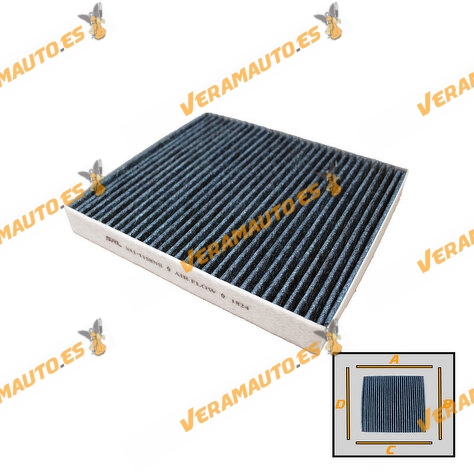 Cabin Filter SRLine VAG Group | Activated Carbon Cabin Antipollen Antibacterial Antifungal Effect | OE 5Q0819644A