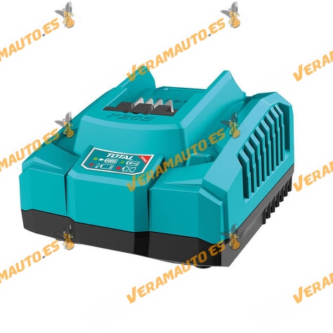 Cargador Rápido de batería 20 V | Amperaje de carga 4 Ah | Tiempo de carga batería 2 Ah: 30 min | Para baterías TOTAL 20V