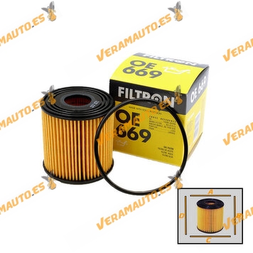 Filtro de Aceite FILTRON | Nissan Almera Navara Primera X-Trail | Motores Diesel OEM 152085M300