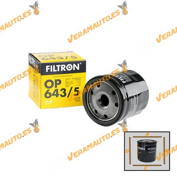Filtro de Aceite FILTRON Motores 1.5 dCi Renault | Dacia | Mercedes | Nissan | Tipo de Motor K9K | OEM 152089599R